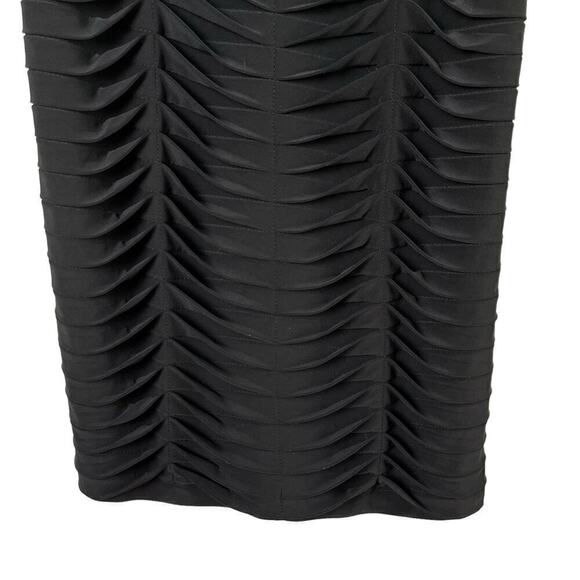 Adrianna Papell Shutter Pleat Stretch Jersey Sheath Cocktail Dress Black, Size 4 - Picture 6 of 10